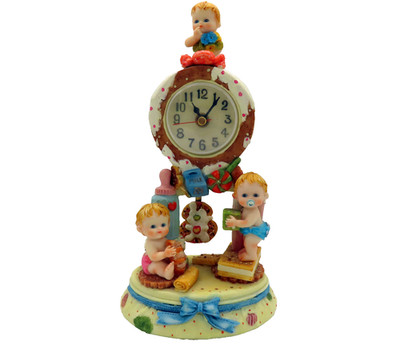 New 3 Children Shelf / Mantel 3D Clock Baby Girl Milk Bottle Pendulum Swings