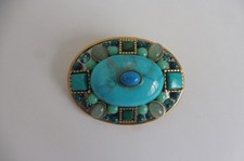 Michal Anhänger & Brosche Golan Türkis Aventurin und Nil Kristalle Sammlung