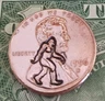 1996 Lincoln Cent Penny BIGFOOT Counterstamp Lotto Scratch LUCKY Coin #1933C96xF