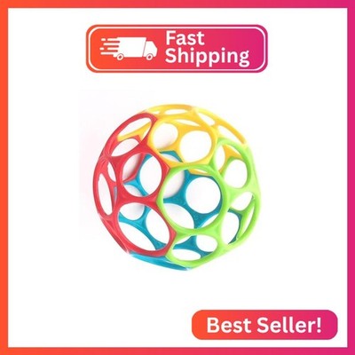 Bright Starts Oball Easy Grasp Classic Ball BPA-Free Infant Toy in Red, Yellow,