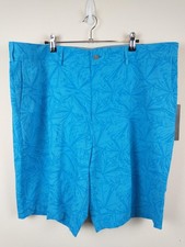 Walter Hagen Shorts Mens 42 Blue Tropical Print Perfect 11 Golf Stretch NEW