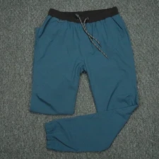 Duck Camp Pants Mens Medium Blue Airflow Windshell Joggers Drawstring Zip Pocket