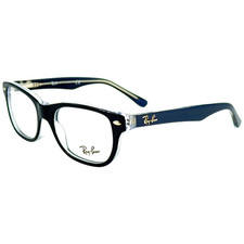 Ray Ban Jr RB1555 Unisex Kids Plastic Eyeglass Frame 3853 Blue on Trnsprnt 46-16