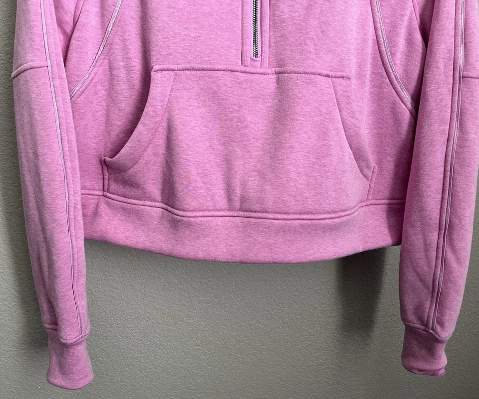 Sudadera con capucha corta de felpa Lululemon para mujer M/L buceo de gran tamaño media cremallera - rosa Foto 3 de 4