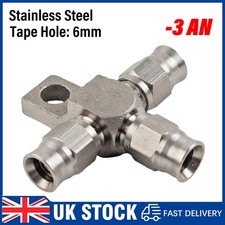 AN3 Brake Hose 3-Way T-Piece T TEE 3mm Fitting Stainless Steel PTFE Connector