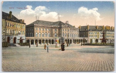 METZ Theater Platz Postcard - Opéra-Théâtre de Metz France