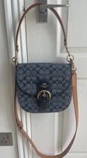 Genuine Coach Kleo Shoulder and Crossbody Bag in Signature Chambray