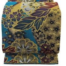 Japanese Kimono Fukuro obi excellent item Kansai style chrysanthemum cherry
