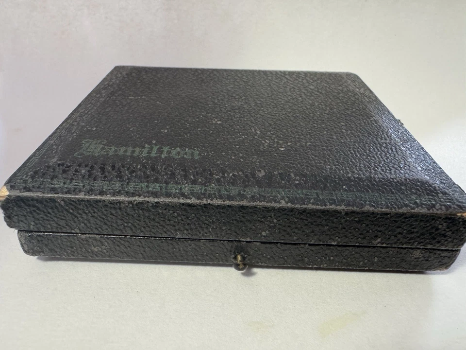 Reloj Bolsillo Hamilton Oro Blanco 14k Relleno, Reloj Bolsillo Vintage, Estuche Original Foto 4 de 4