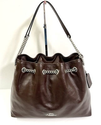 Coach Evelyn Crinkle Leather Shoulder Bag Maple NWT