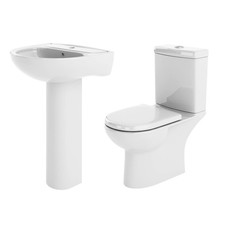 Balterley Newborough Bathroom Suite: Compact Semi-Flush Toilet w/ Dual-Flush Cis