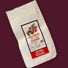 1 VTG NOS Hollyhock Self Rising Flour Sack Cloth Red Sticker Label Nashville TN