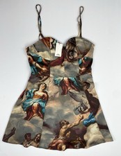NWT Urban Outfitters Orion Bustier Mini Dress Renaissance Print Angel Cherub M