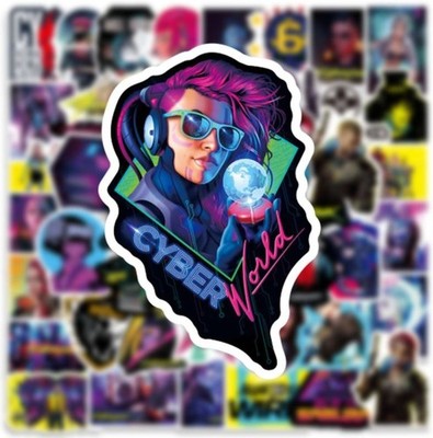 50 tlg Stickerset Cyberpunk Stickerbomb PS4 PS5 X-Box Game