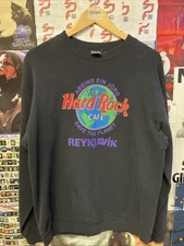 👾Vintage 90s Hard Rock Cafe Reykjavik Save the Planet  Sweatshirt 21x26.5