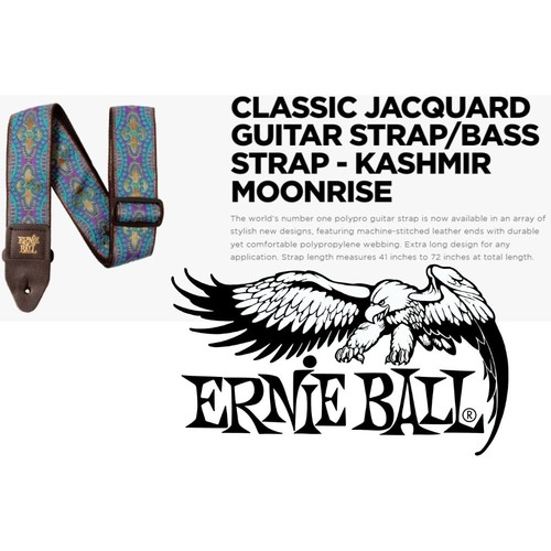 Ernie Ball CLASSIC JACQUARD GUITAR STRAP/BASS STRAP - KASHMIR MOONRISE - Picture 3 of 9