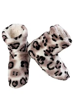 Women's Fuzzy Winter Slippers Booties Leopard Print Non-Slip Warm Fleece Indoor