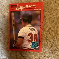 Donruss 1990 Kelly Mann #46 Atlanta Braves MLB Baseball Card Rated Rookie RC. rookie card picture