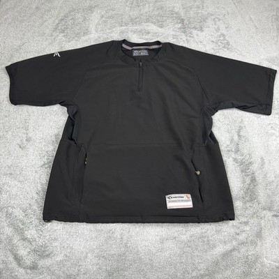 Easton 1/4 Zip Alpha Cage Jacket Men's Large Black Short Sleeve Baseball Batting