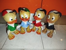 4 Pupazzi Gomma Qui Quo Qua Nipoti Paperino Ledra Ledraplastic Serie Completa 