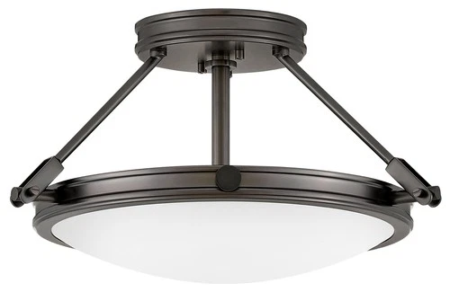 Hinkley Lighting 3381 Collier 3 Light 16-1/2"W Semi-Flush Bowl - Black - Picture 1 of 8