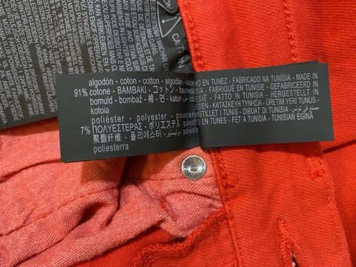 Neu ohne Etikett Zara Damen-Jeans Reißverschluss mittelhoch Baumwolle Stretch bauchfrei gerades Bein Größe 0 rot - Bild 11 von 15