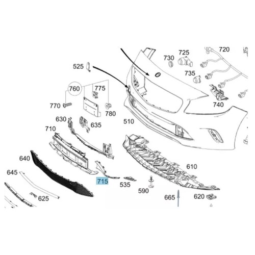 Superior Quality Front Pair Bumper Grille Bracket for Mercedes W176 A Class - Picture 7 of 10