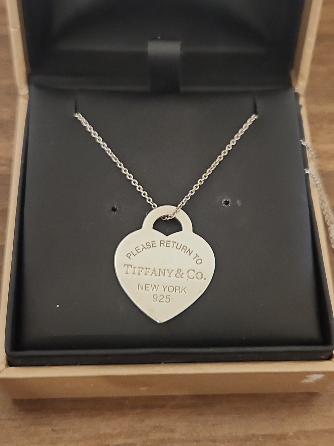 Tiffany Return to Tiffany Heart Tag Pendant in Silver, Medium On Chain 18inch