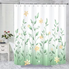 Mint Green Eucalyptus Shower Curtain, Boho Ombre Spring Floral Leaves Modern ...