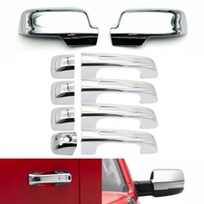 For 2019-2025 Dodge Ram 1500 Chrome Mirror W Signal 4dr Handle Covers Overlay For 2019-2025 Dodge Ram 1500 Chrome Mirror W Signal 4dr Handle Covers Overlay