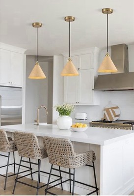 Ecoillumix Natural Wood 3- Pack Hanging 8.3  Pendant Lights NIB Retail $129