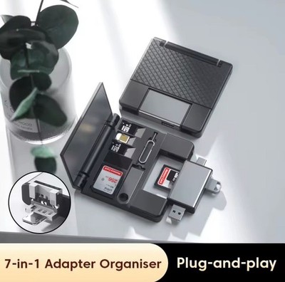 7-in-1 OTG Kartenleser USB Typ-C Adapter SD/Micro SD Aufbewahrungsbox für Smart D