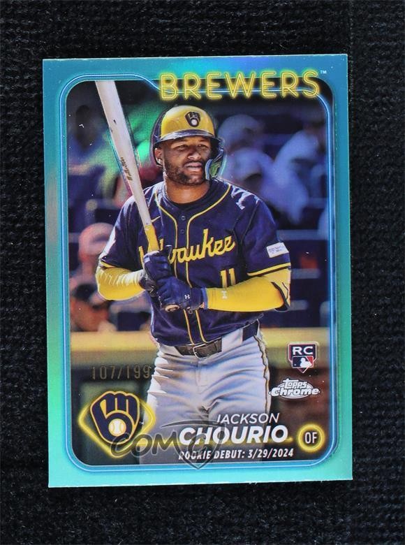 2024 Topps Chrome Update Rookie Debut Aqua Refractor /199 Jackson Chourio 0ne9