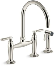Kohler K-28356-SN Edalyn Widespread Bridge Kitchen Faucet*READ*