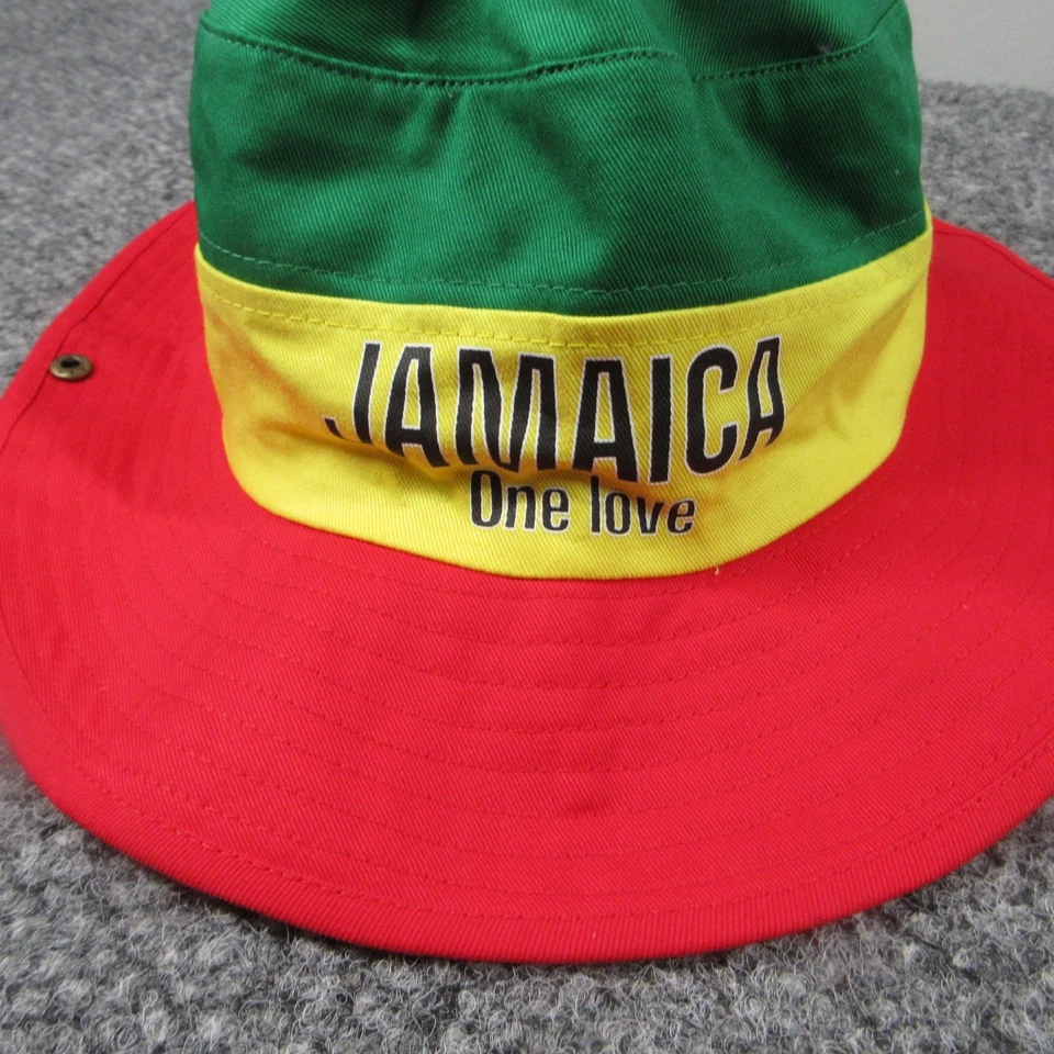 Sombrero Jamaica One Love Boonie Rojo Amarillo Verde Rasta Reggae Festival Para Hombres Foto 2 de 4
