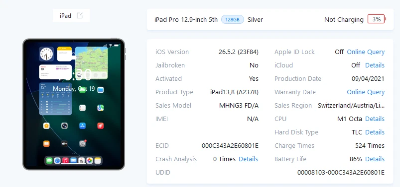 Apple iPad Pro 12.9-inch (5th generation) · 128GB · Wi-Fi, Foto 2 von 2