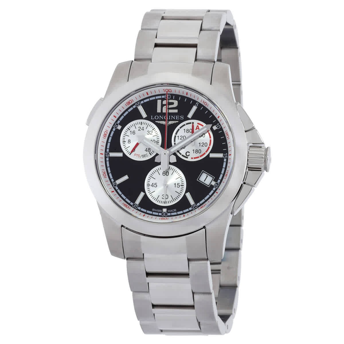 Longines Conquest Chronograph Quartz Black Dial Mens Watch L3.701.4.56.6