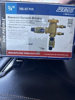 #ad Febco PVB Backflow Preventer Pressure Vacuum Breaker 3 4quot; 765 QT PVB $55.00