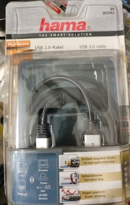 Hama Computer HQ USB-Kabel 2.0 USB-A/USB-B M/M 1,8m Schwarz Vergoldet B-Ware