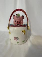 Vintage 1950's Lipper & Mann "Three Little Pigs" Biscuit or Cookie Jar 