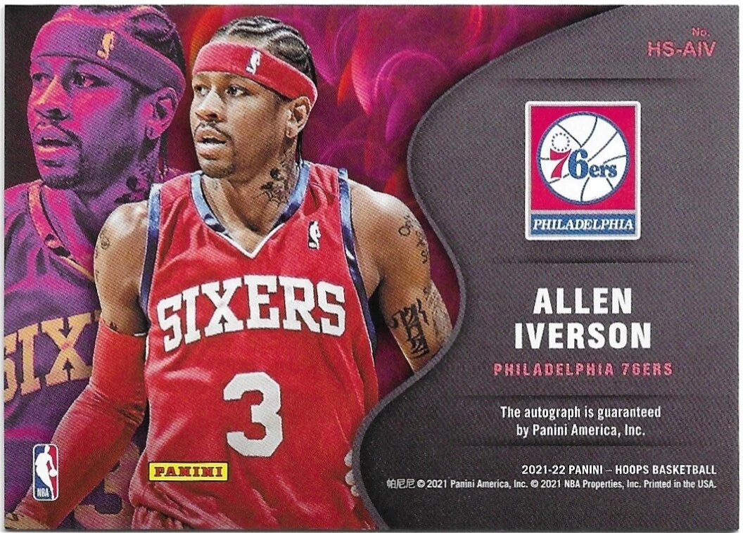 2021-22 NBA Hoops ALLEN IVERSON Hot Signatures Auto Red /25