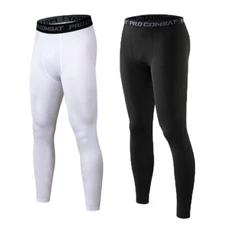 Man's Compression Base Thermal Layer Workout Leggings Gym Sports Training Pants↔