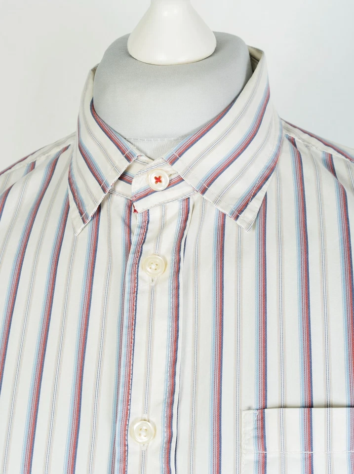 Nigel Cabourn Shirt Utility Striped Size M Cotton Long Sleeve T Vintage Foto 3 de 4