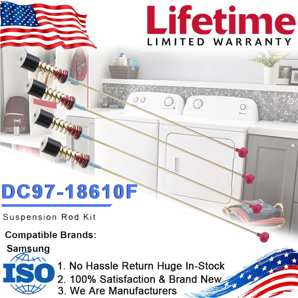 Washer Suspension Rod Kit Fit For Samsung Whirlpool Maytag Kenmore DC97-18610F