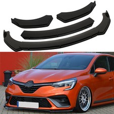 For Renault Clio RS Gloss Black Front Bumper Lip Splitter Spoiler Chin Body Kit