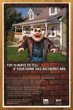 2006 Energy Hog Vintage Print Ad/Poster Authentic Retro House Home Pig Art 00s