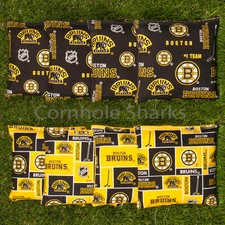 ALL WEATHER Resin Washable BOSTON BRUINS Cornhole Bean Bags ACA Regulation Bags