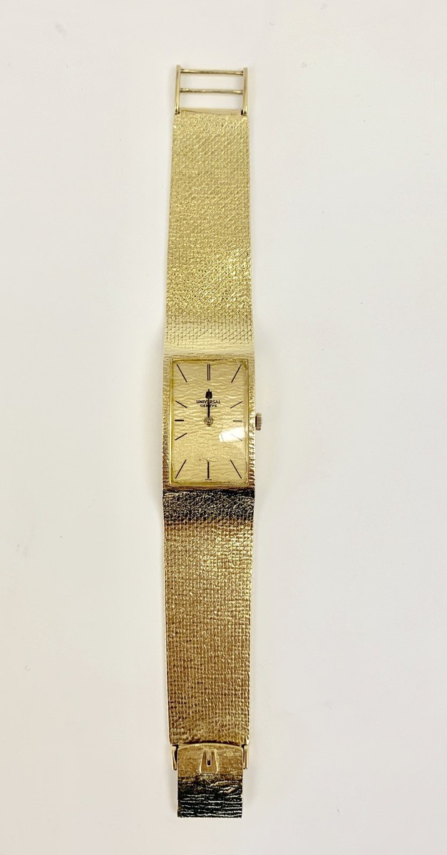 14K YELLOW GOLD UNIVERSAL GENEVE UNISEX VINTAGE SWISS WATCH