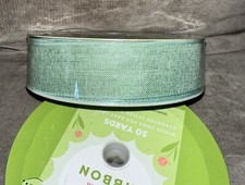 Member's Mark Premium Wired Ribbon 50 Yards 1-1/2 in Width in Green Holiday Sage