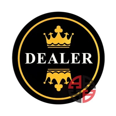 Poker Dealer Button CROWN Rund Beidseitig Extrem Groß Casino Check Bet Fold